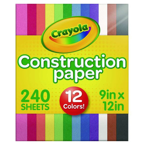 Crayola Construction Paper, 9 x 12, Assorted Colors, 240 Sheets/Pack