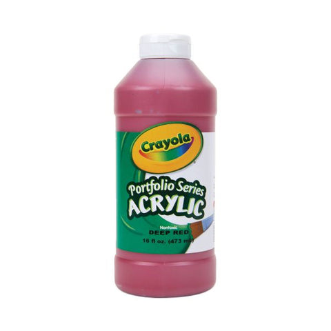 Crayola Portfolio Series Acrylic Paint, Deep Red, 16 oz Bottle
