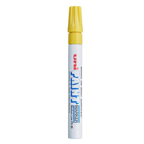 Uni-Paint Markers, Medium Point, Yellow, Pack Of 12