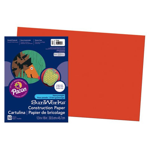 Prang Construction Paper, 12" x 18", Orange, Pack Of 50
