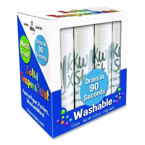 TPG Creations Kwik Stix Single Color Pack, 0.7" x 3.5", White, 12/Pack, 12 Packs/Carton