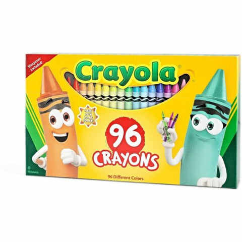 Crayola Standard Crayons With Built-In Sharpener, Assorted Colors, Big Box Of 96 Crayons
