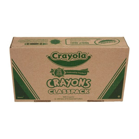 Crayola Classpack Standard Crayons, 8 Assorted Colors, Pack Of 800 Crayons
