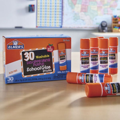 Elmer's Glue Stick Classroom Pack, Purple, Box Of 30