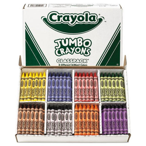 Crayola Jumbo Crayons Classpack, Assorted Colors, Box Of 200 Crayons