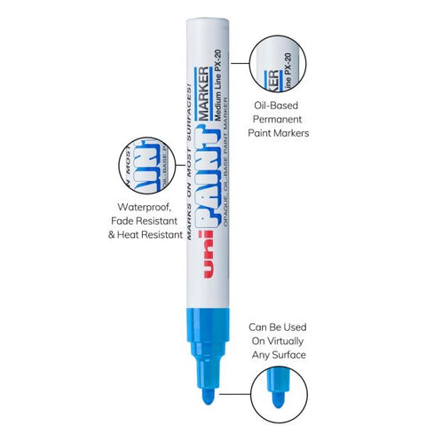 Sanford Uni-Paint PX-20 Permanent Marker, Bullet Point, Blue