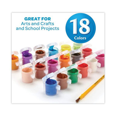 Crayola Washable Paint, 18 Assorted Colors, Interconnected 3 oz Cups