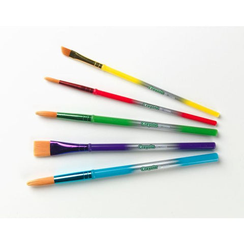 Crayola Arts & Crafts Synthetic Brushes, Assorted, Pack Of 5