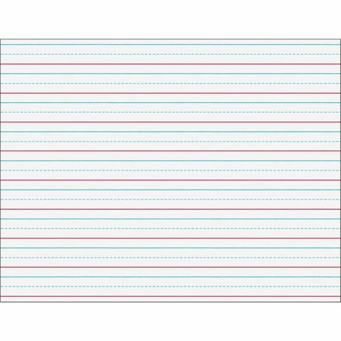 Pacon Grades K - 1 Multi - sensory Handwriting Tablet - Letter - 11" x 8.5" - Wide Rule - 100 Sheets/Pack - White