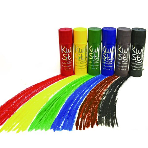 TPG Creations Kwik Stick Tempera Paint, 6 Assorted Classic Colors, 6/Pack, 12 Packs/Carton