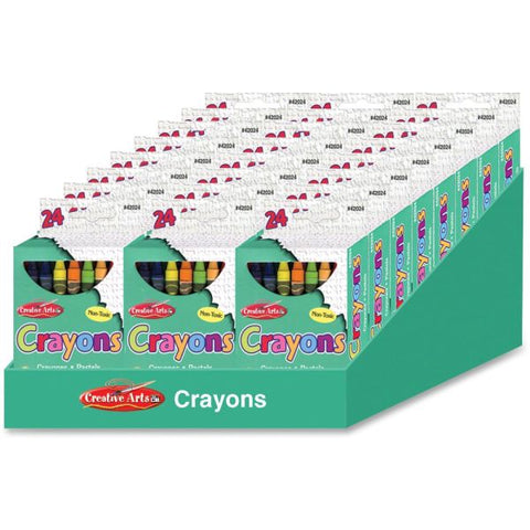 CLI Creative Arts Crayon - Assorted - 24 Crayons / Box, 24 Boxes / Display