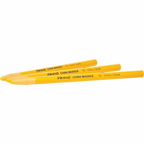 Dixon Phano China Markers, Yellow, Box Of 12