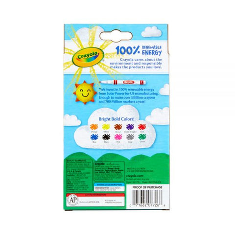 Crayola Fine Line Markers, Assorted Classic Classpack, Pack Of 10