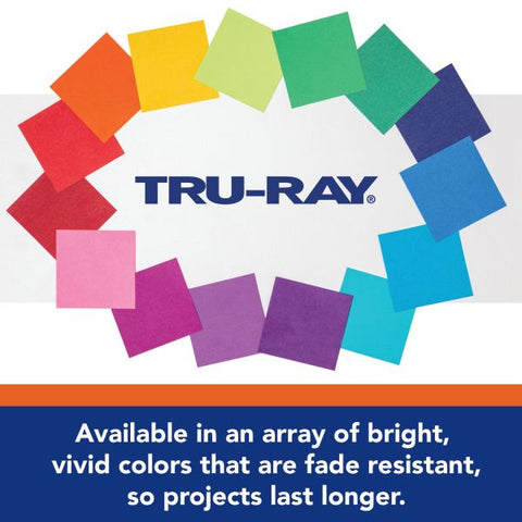 Pacon Tru-Ray Construction Paper, 76 lb Text Weight, 9 x 12, White, 50 Sheets/Pack, 50 Packs/Carton