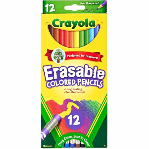 Crayola Erasable Colored Pencils, Pack Of 12 Pencils