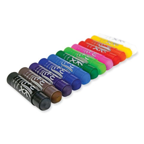 TPG Creations Kwik Stick Tempera Paint, 3.5", Assorted Colors, 12/Pack