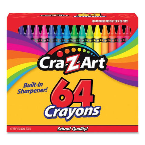 Cra-Z-Art Crayons, 64 Assorted Colors, 64/Pack