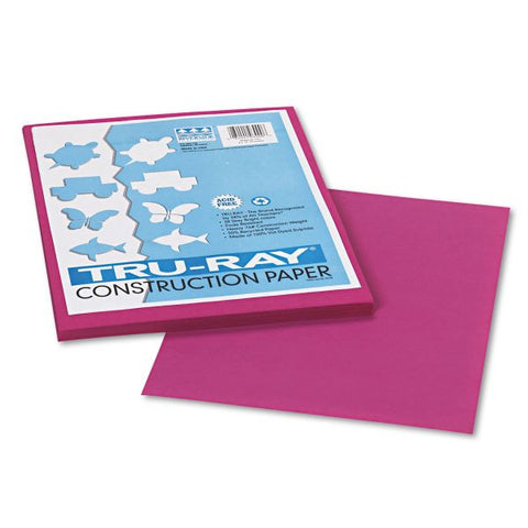 Pacon Tru-Ray Construction Paper, 76 lb Text Weight, 9 x 12, Magenta, 50/Pack