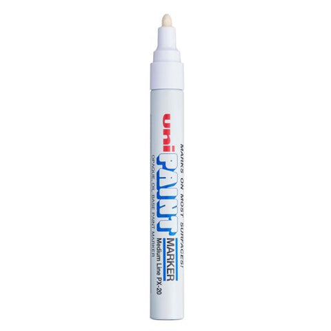 Uni-Paint Markers, Medium Point, White, Pack Of 12