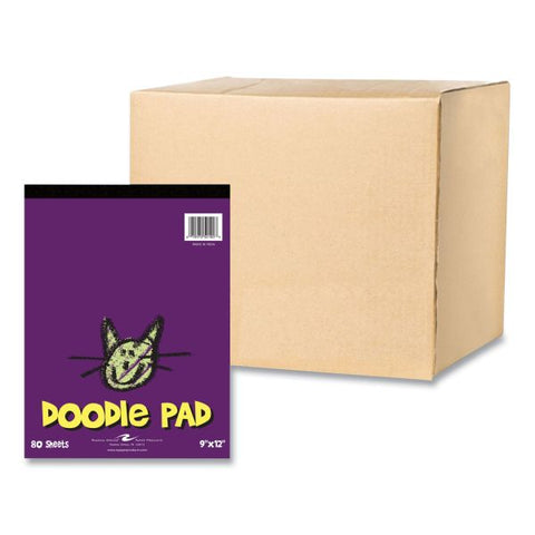 Roaring Spring Kids Doodle Pad, 80 White 9 x 12 Sheets, 12/Carton