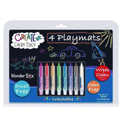 TPG Creations Wonder Stix Playmat Kit, 8 Assorted Pastel Wonderstix and 4 Playmats/Pack, 12 Packs/Carton