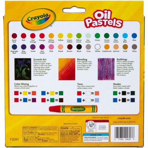 Crayola Oil Pastels, Assorted Colors, Set Of 28 Pastels