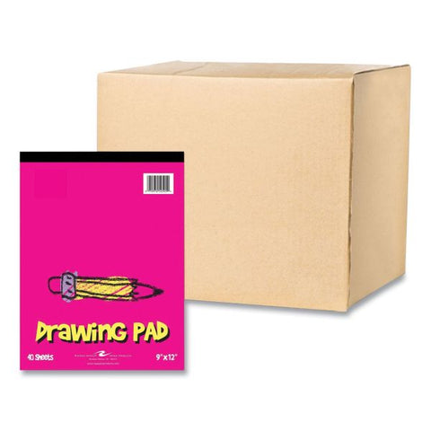 Roaring Spring Kids Drawing Pad, 40 White 9 x 12 Sheets, 12/Carton