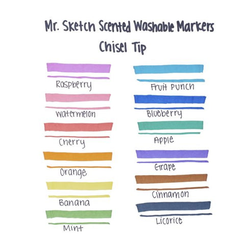 Mr. Sketch Scented Washable Markers - Narrow Narrow Chisel, Medium, Broad Marker Point - Assorted Ink - 192 / Set