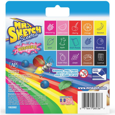 Mr. Sketch Scented Markers, Chisel Point, Assorted, Pack Of 14