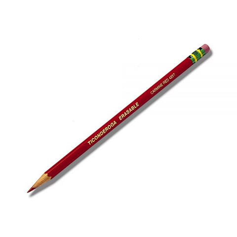 Ticonderoga Erasable Checking Pencils, 2.6 mm, Red, Pack Of 4 Pencils