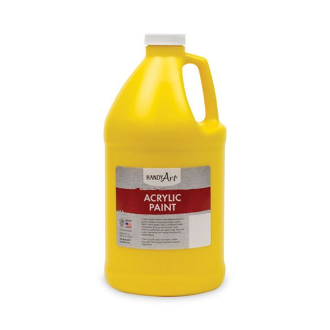 Handy Art Acrylic Paint, Yellow, 64 oz Bottle