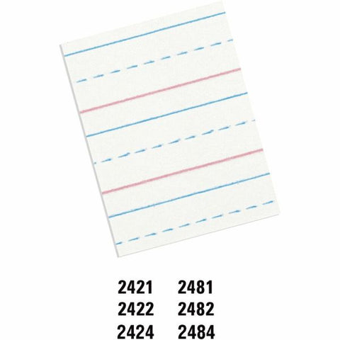 Pacon Multi-Program Handwriting Papers, Grade 1-2, 10 1/2" x 8", Pack Of 500 Sheets