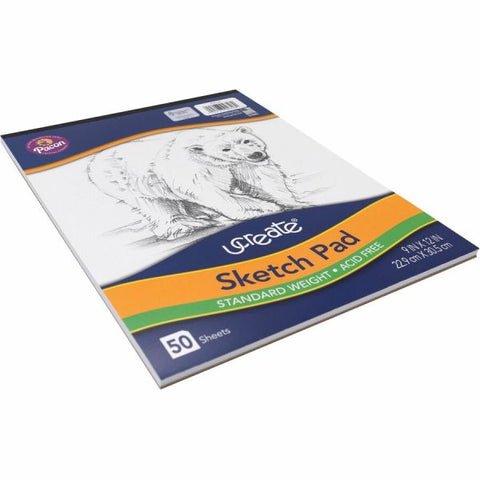 Pacon Art1st Sketch Pad, Unruled, 50 White 9 x 12 Sheets