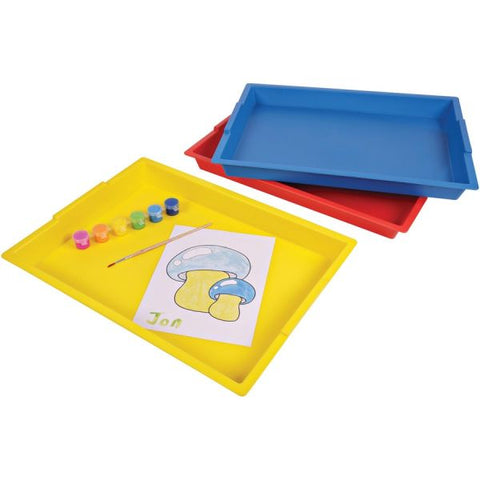 deflecto Little Artist Antimicrobial Finger Paint Tray, 16 x 1.8 x 12, Red