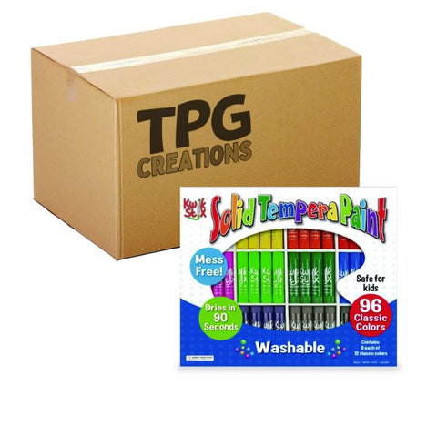 TPG Creations Kwik Stix Tempera Paint Set, 12 Assorted Colors, 96/Pack, 2 Packs/Carton