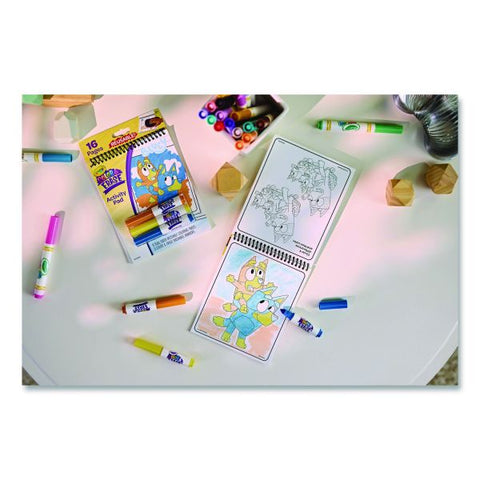 Crayola Bluey Color and Erase Reusable Activity Pad, (16) Coloring Pages, (3) Bluey Collection Markers