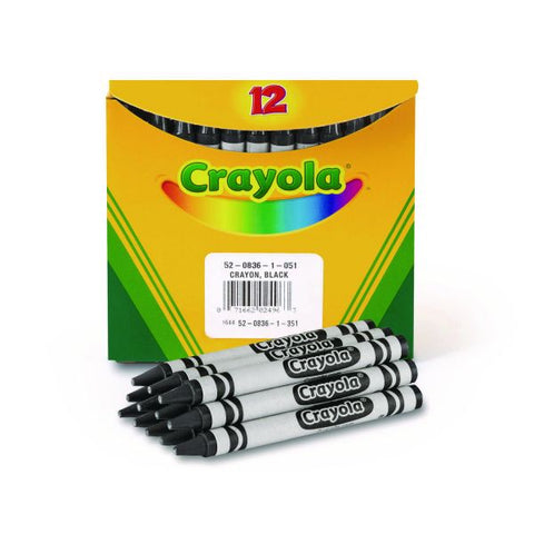 Crayola Bulk Crayons, Black, 12/Box