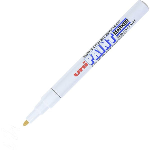 Uni-Paint Markers, Fine Point, White, Pack Of 12