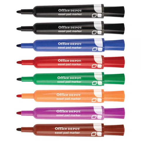 Easel Pad Flip Chart Markers, 100% Recycled Plastic Barrel, Assorted Colors, Pack Of 8