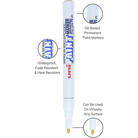 uni-Paint Paint Marker, Bullet Point, White Ink