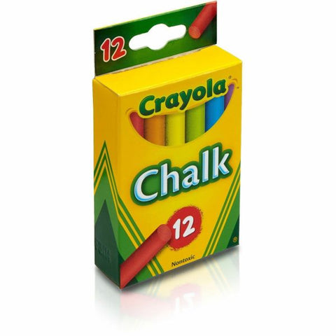 Crayola Colored Chalk, 3-5/16", Assorted Colors, Box Of 12 Pieces