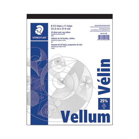 Staedtler Vellum Tracing Paper, 8.5 x 11, White, 50/Pad