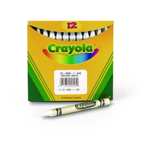 Crayola Bulk Crayons, White, 12/Box