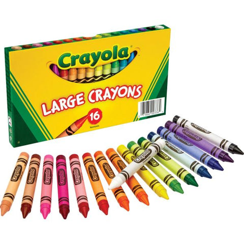 Crayola Crayons, Large, Assorted Colors, Box Of 16 Crayons