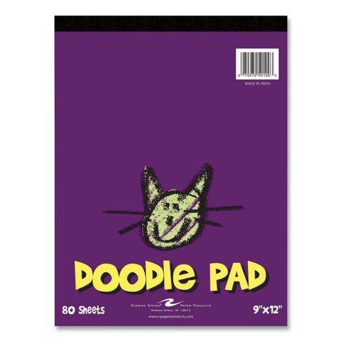 Roaring Spring Kids Doodle Pad, 80 White 9 x 12 Sheets, 12/Carton