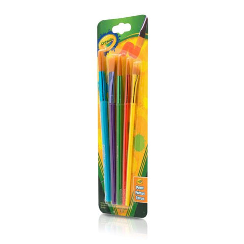 Crayola Arts & Crafts Synthetic Brushes, Assorted, Pack Of 5