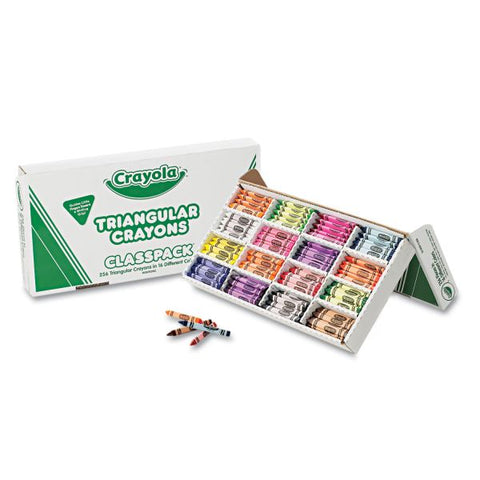 Crayola Classpack Triangular Crayons, 16 Colors, 256/Carton