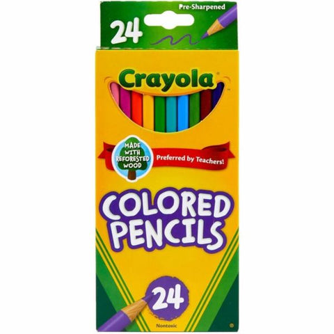 Crayola Colored Pencils, Assorted Colors, Box Of 24 Color Pencils