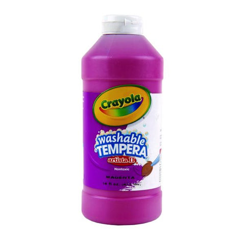 Crayola Artista II Washable Tempera Paint, Magenta, 16 oz Bottle