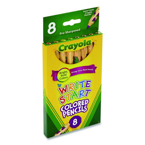 Crayola Write Start Colored Pencils, 5.33 mm, Assorted Lead and Barrel Colors, 8/Box